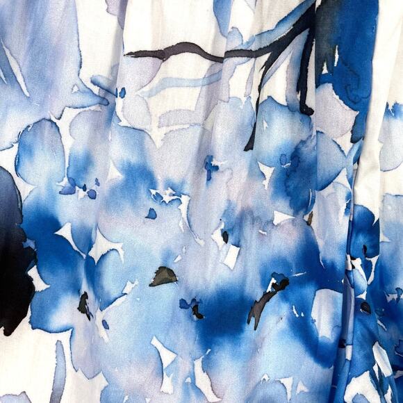 Bryn Walker Fiori Floral Print Slim Straight Leg Capri Pants Size XXS Blue White - Picture 4 of 6